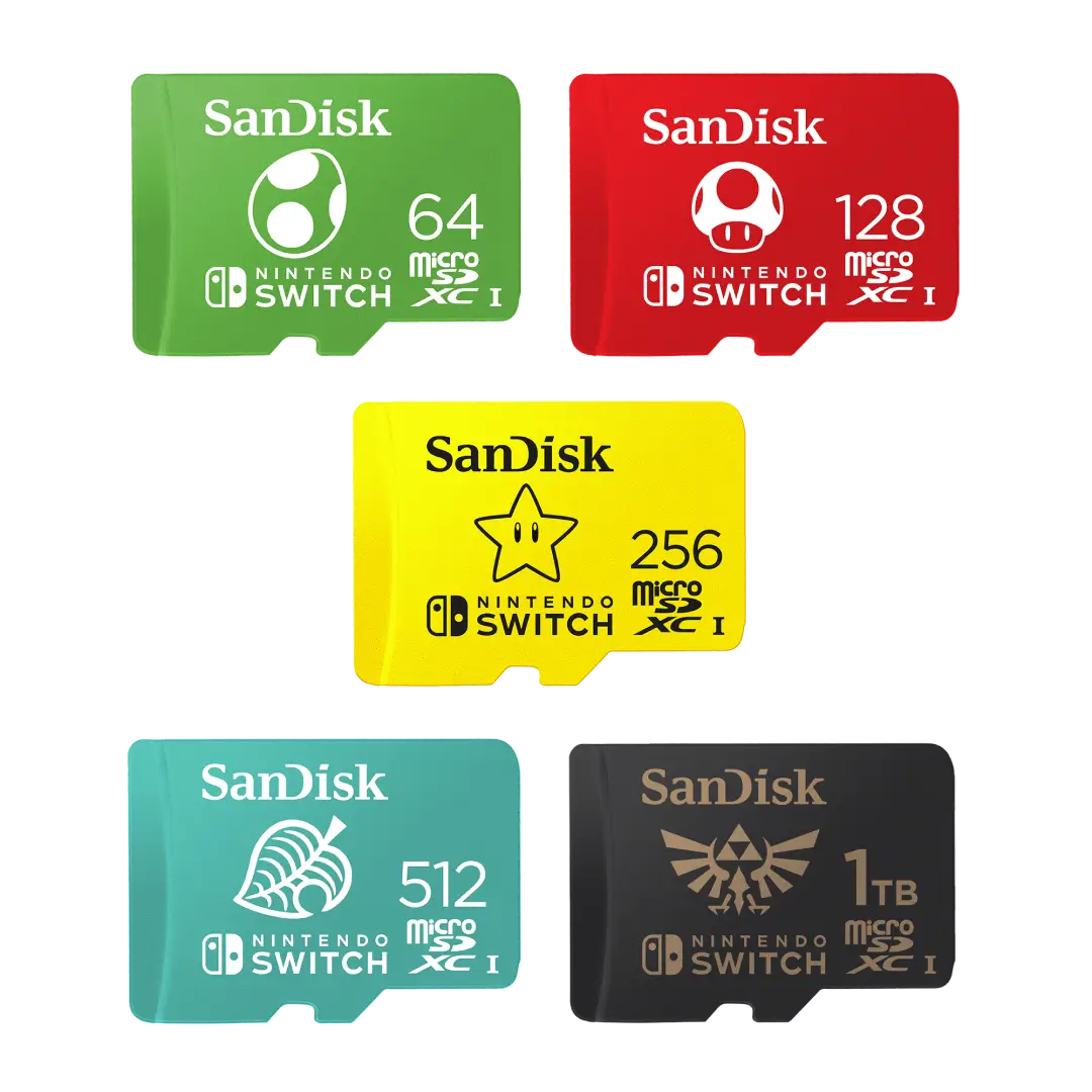 Sandisk SD-kort som är certifierade för användning i Nintendoenheter